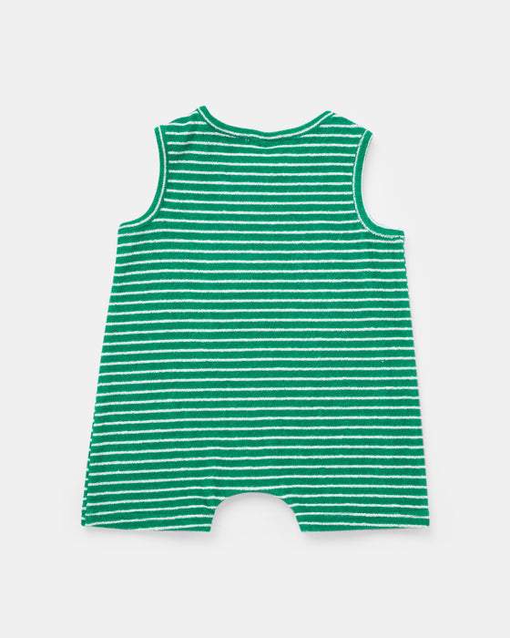 Brodie Romper - Apple Stripe