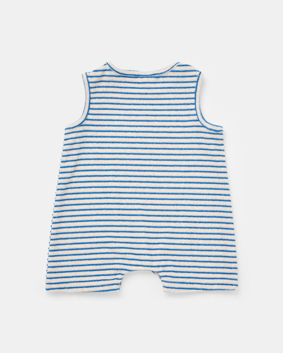 Brodie Romper - Cobalt Stripe