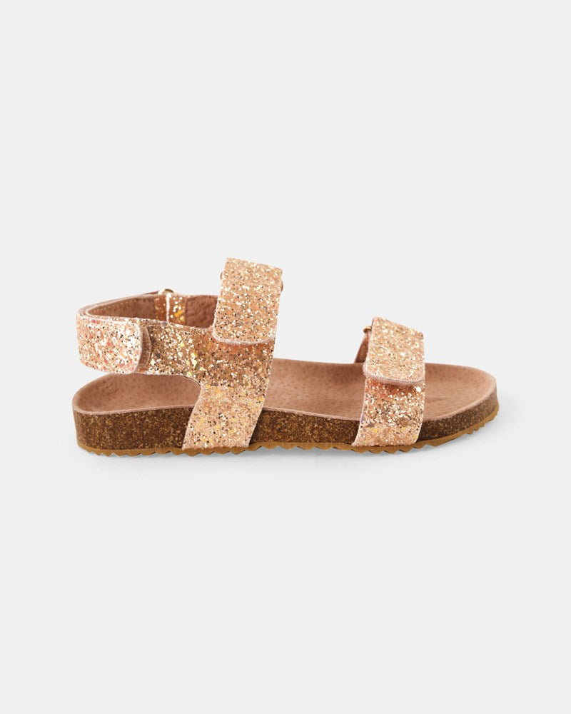 Bowie Sandal - Gold Gitter Walnut Melbourne