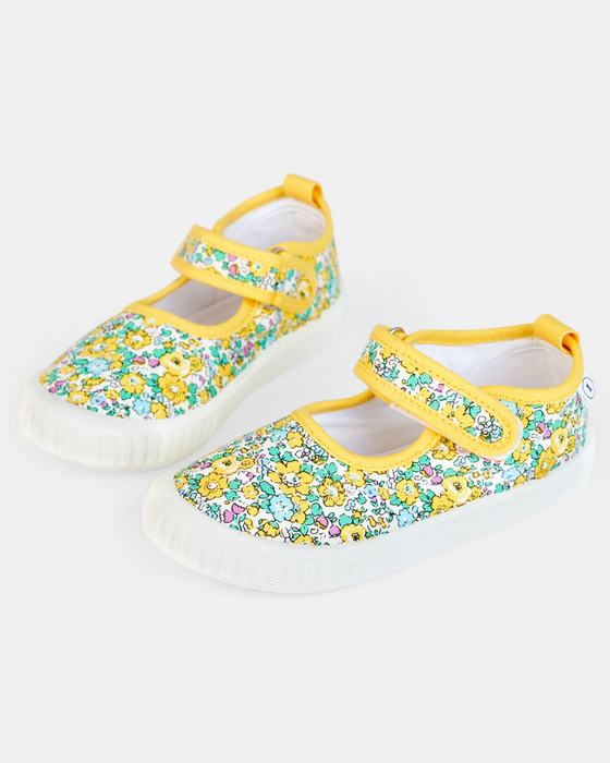 Mary Jane Canvas - Yellow Daisy