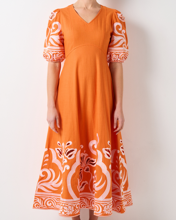 Santorini Dress - Tangerine