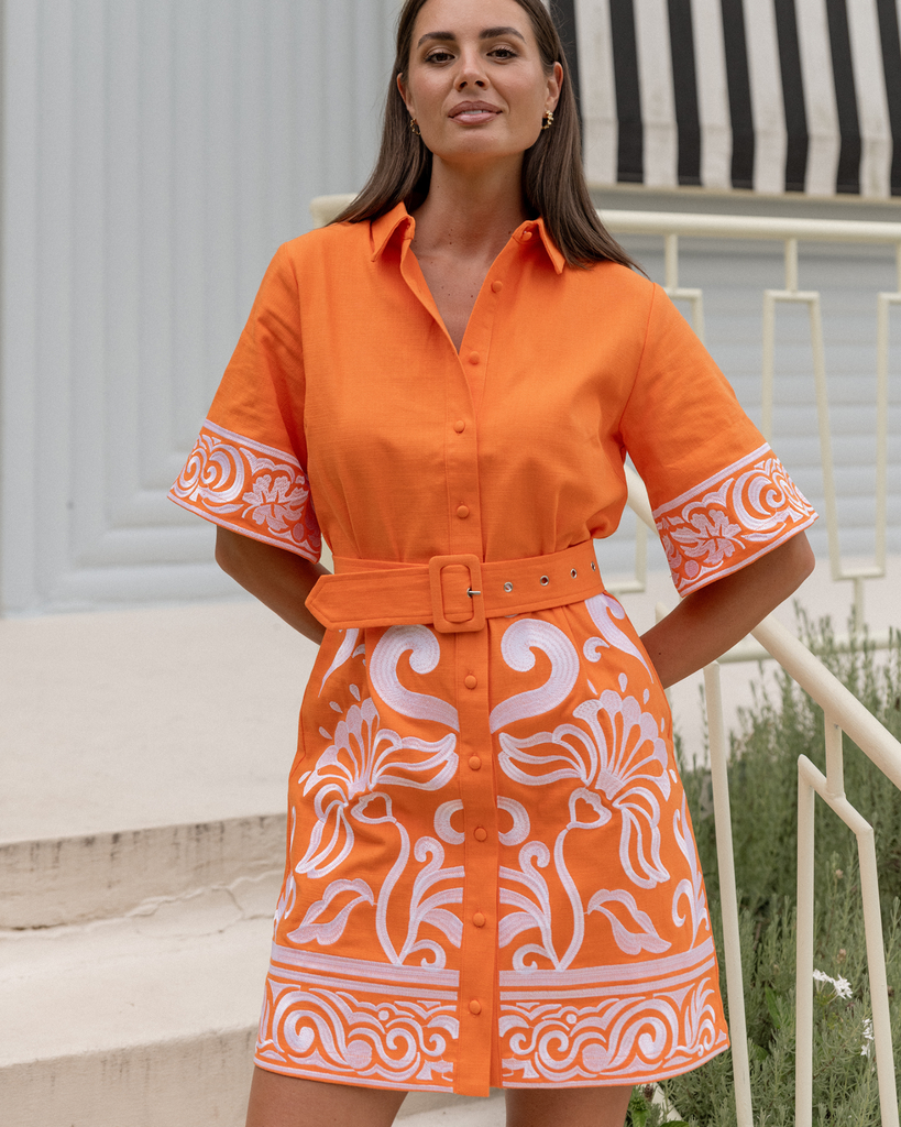 Portofino Dress - Tangerine Walnut Melbourne