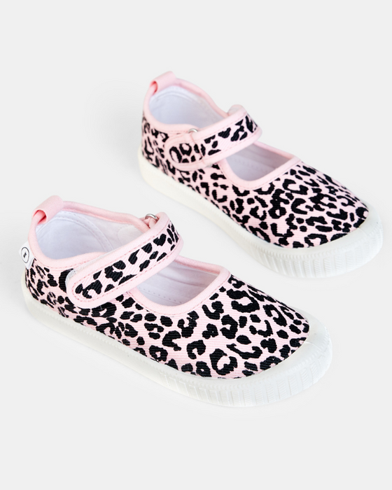 Mary Jane Canvas - Blush Leopard