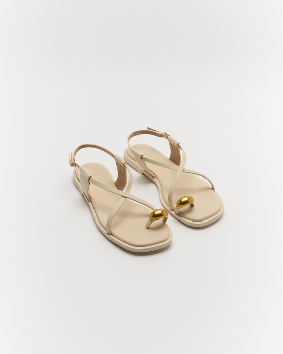 Eliana Leather Sandal - Vanilla