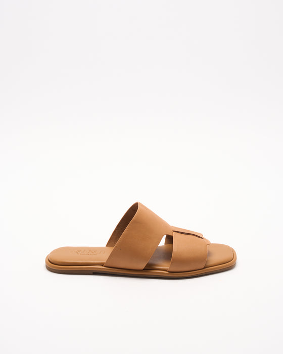 Roma Leather Slide - Coconut Tan