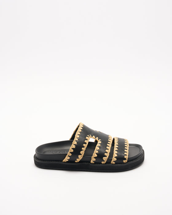 Perry Leather Slide - Black