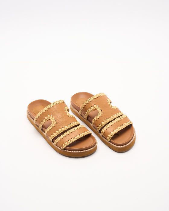 Perry Leather Slide - Coconut Tan