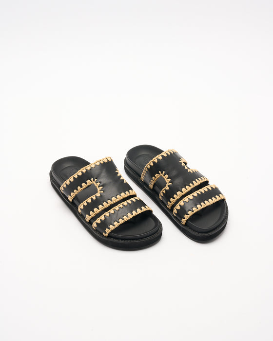 Perry Leather Slide - Black