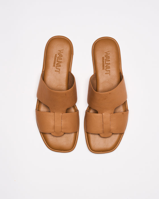 Roma Leather Slide - Coconut Tan