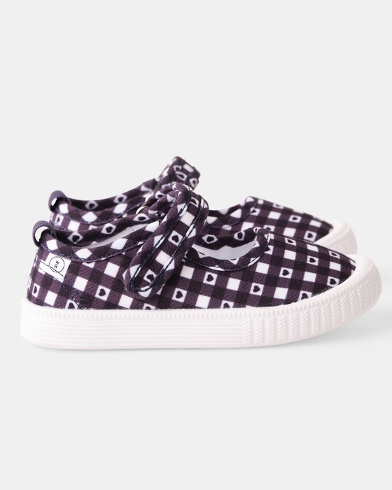 Play Mary Jane Canvas - Navy Check