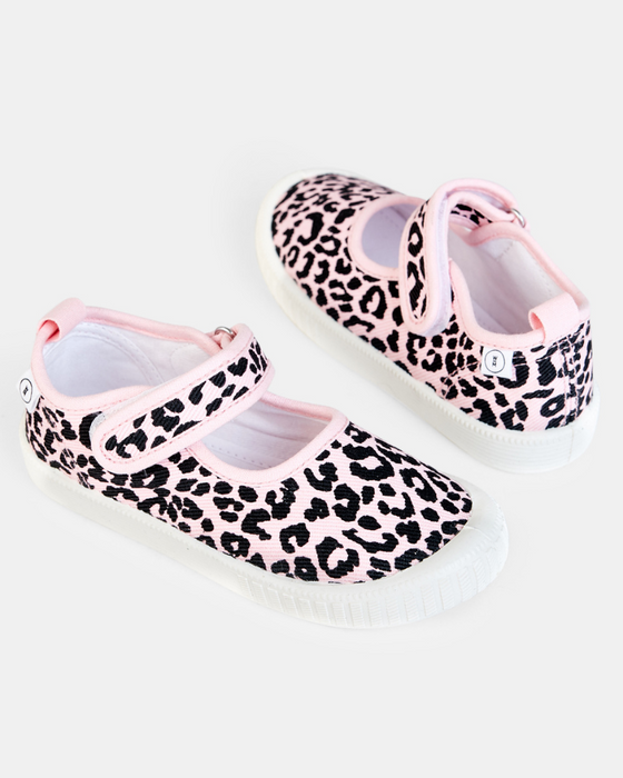 Mary Jane Canvas - Blush Leopard