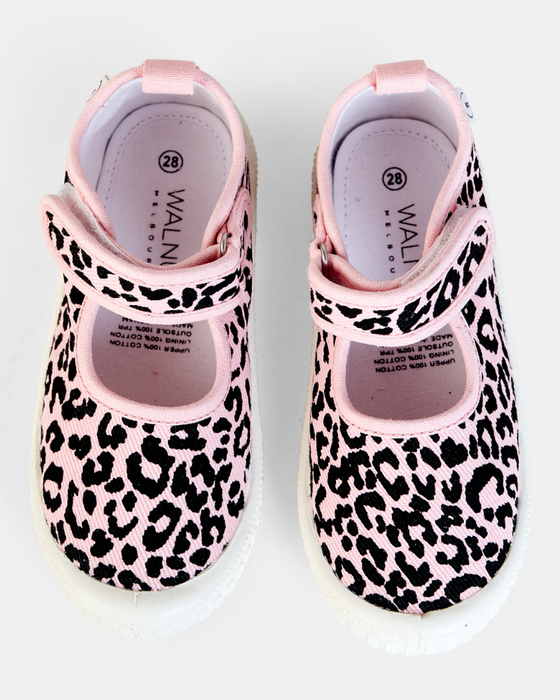 Mary Jane Canvas - Blush Leopard