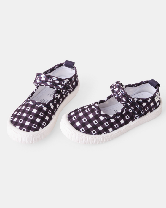 Play Mary Jane Canvas - Navy Check