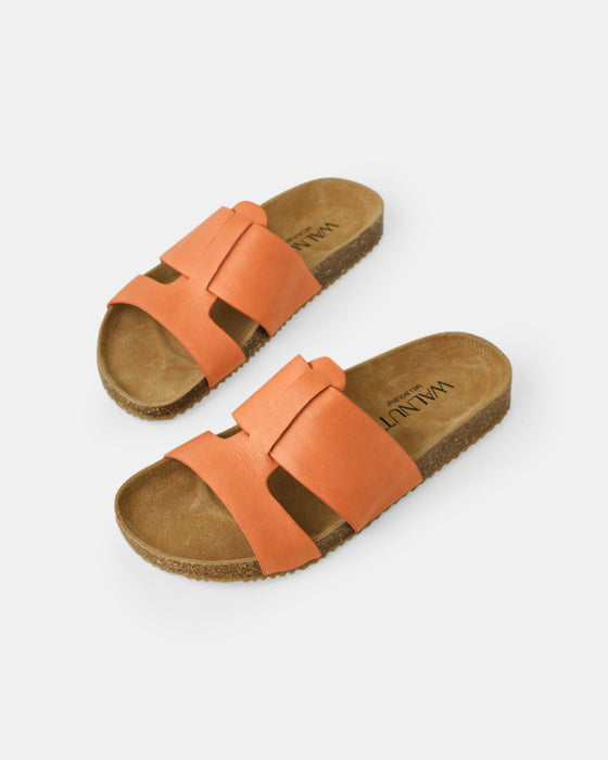 Bay Leather Slide - Orange