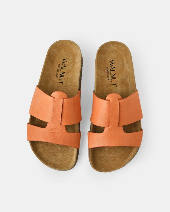 Bay Leather Slide - Orange