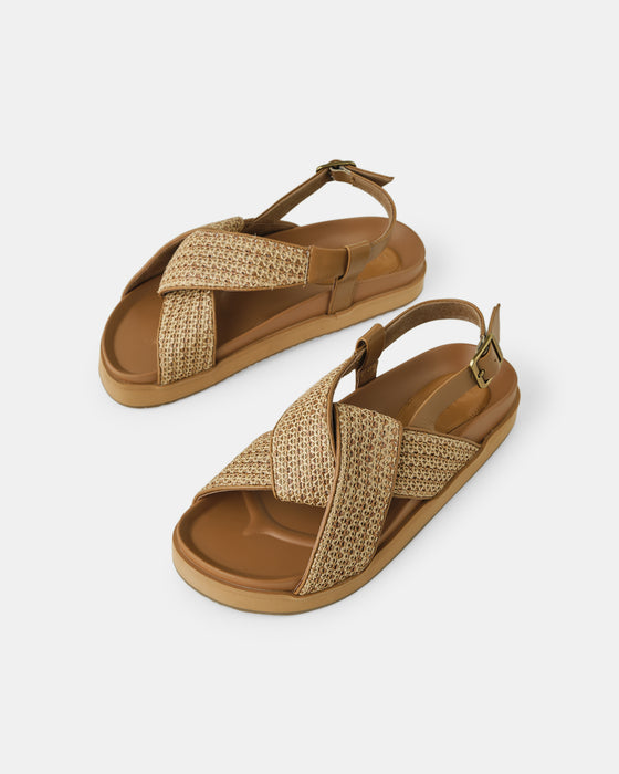 Mya Sandal - Tan Woven