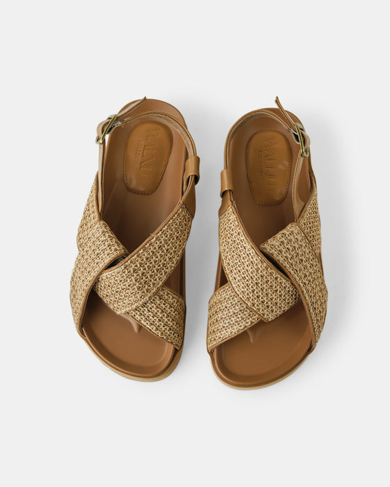 Mya Sandal - Tan Woven