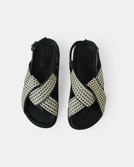 Mya Sandal - Black Woven