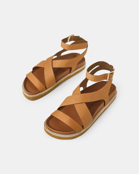 Pilar Leather Sandal - Coconut Tan