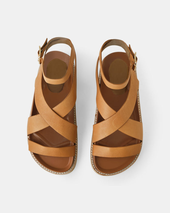 Pilar Leather Sandal - Coconut Tan