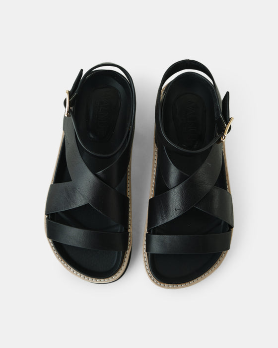 Pilar Leather Sandal - Black