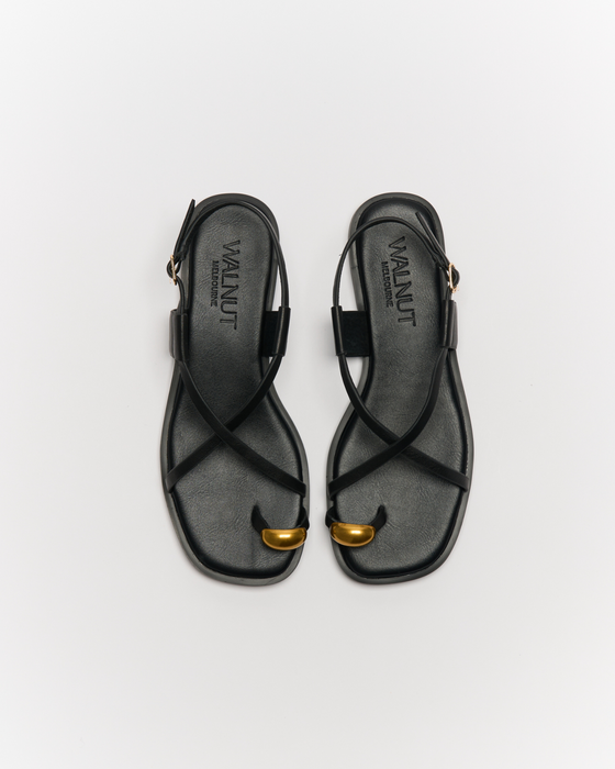 Eliana Leather Sandal - Black