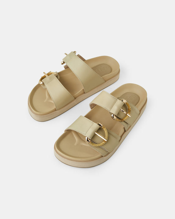 Mint Leather Slide - Camel