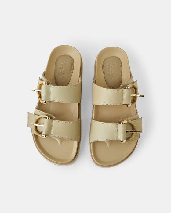 Mint Leather Slide - Camel