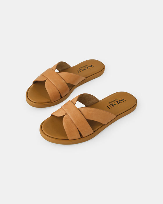 Lola Leather Slide - Coconut Tan