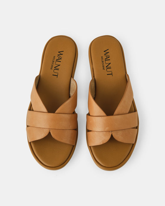 Lola Leather Slide - Coconut Tan