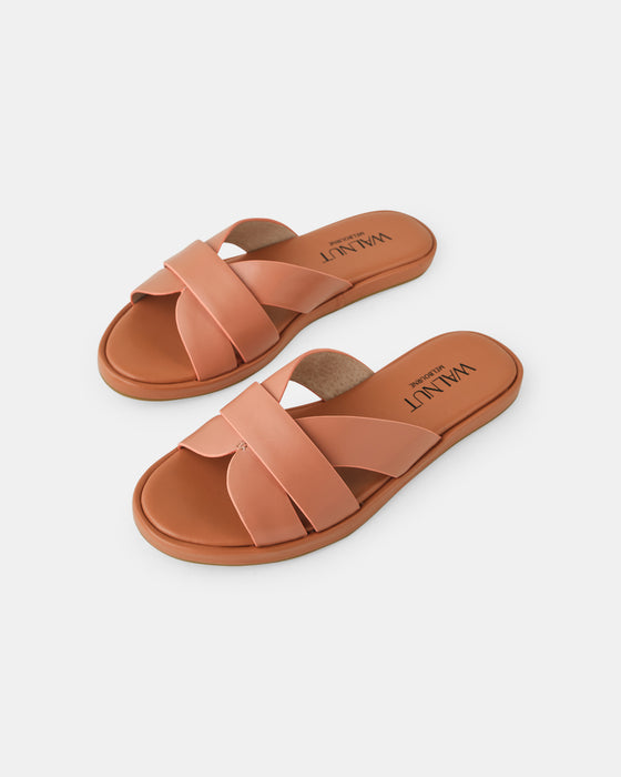 Lola Leather Slide - Dusty Rose