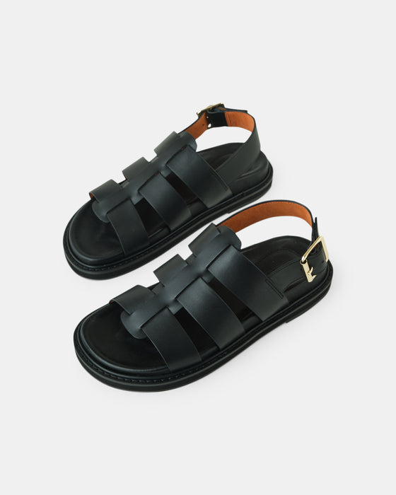 Dakota Leather Sandal - Black