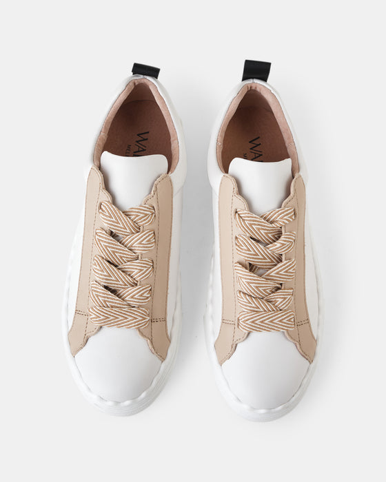 Hut Leather Sneaker - White Beige