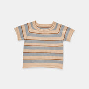 Beau Knit Tshirt - Biscuit Stripe