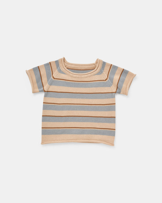 Beau Knit Tshirt - Biscuit Stripe