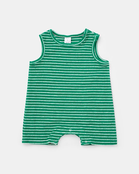 Brodie Romper - Apple Stripe