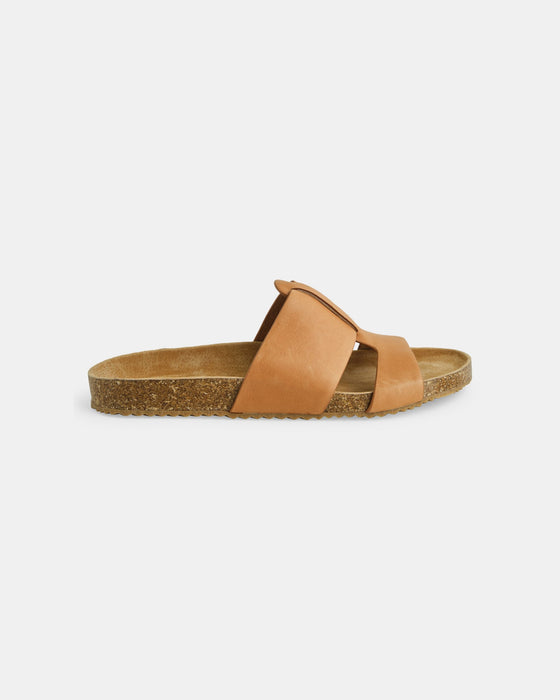 Bay Leather Slide - Coconut Tan