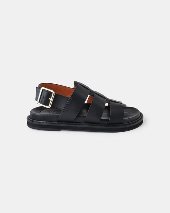 Dakota Leather Sandal - Black