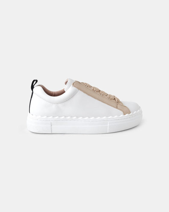 Hut Leather Sneaker - White Beige