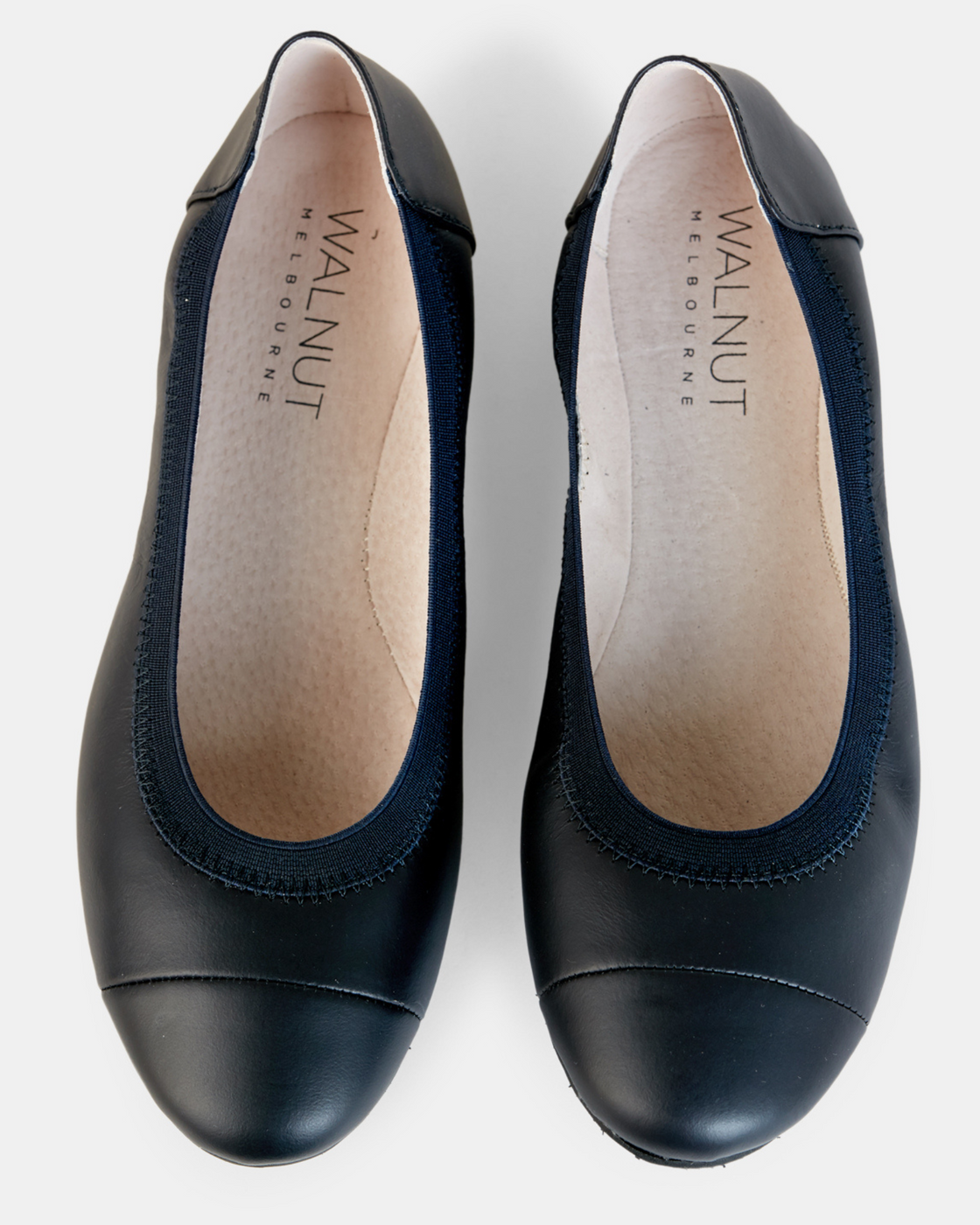 Ava Leather Ballet Flat - French Navy — Walnut Melbourne