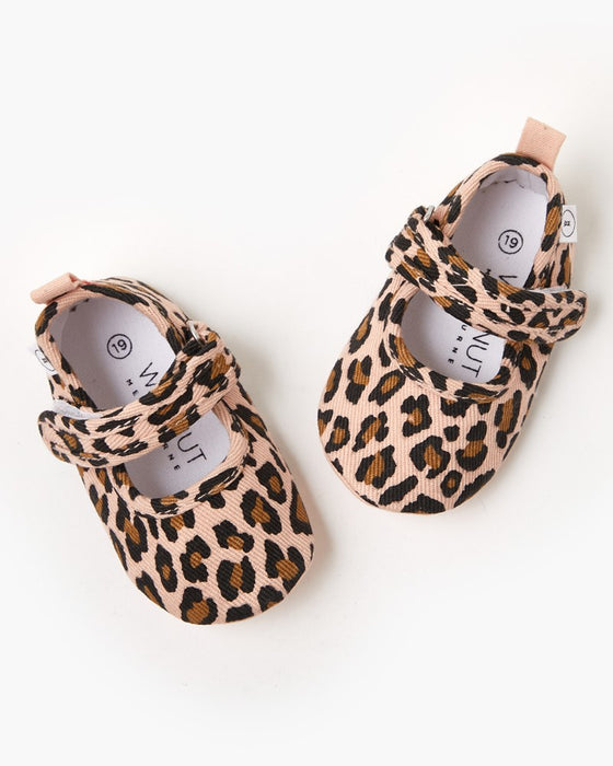 Baby Mary Jane Canvas - Blush Leopard — Walnut Melbourne